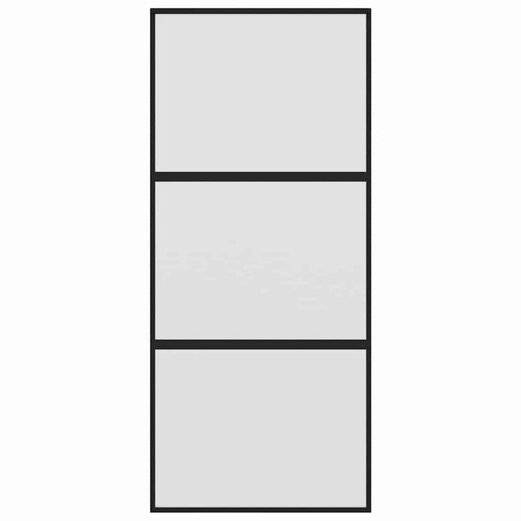 Vidaxl schuifdeur 90x205 cm gehard glas en aluminium zwart