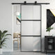 Vidaxl schuifdeur 90x205 cm gehard glas en aluminium zwart