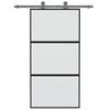 Vidaxl schuifdeur 102,5x205 cm gehard glas en aluminium zwart