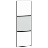Vidaxl schuifdeur 76x205 cm gehard glas en aluminium zwart - afbeelding 2