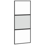 Vidaxl schuifdeur 90x205 cm gehard glas en aluminium zwart - afbeelding 2