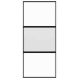 Vidaxl schuifdeur 90x205 cm gehard glas en aluminium zwart - afbeelding 3