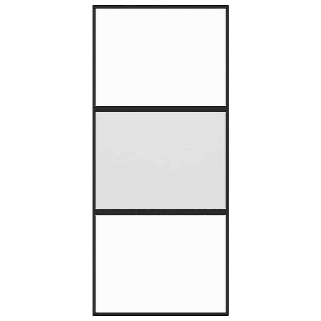 Vidaxl schuifdeur 90x205 cm gehard glas en aluminium zwart