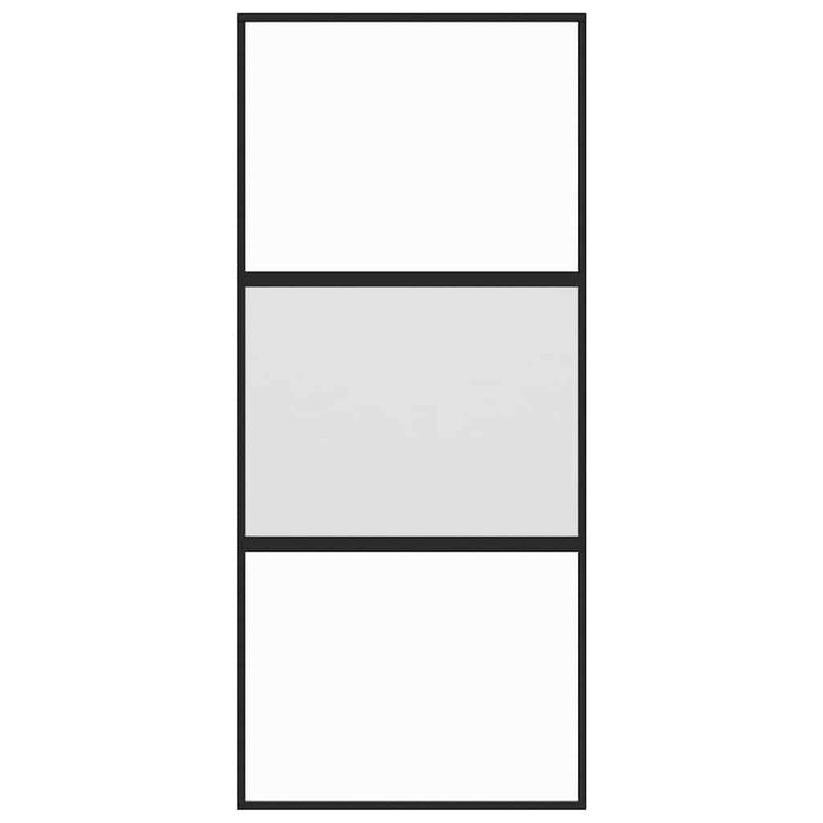Vidaxl schuifdeur 90x205 cm gehard glas en aluminium zwart