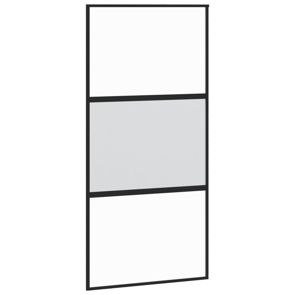 Vidaxl schuifdeur 102,5x205 cm gehard glas en aluminium zwart