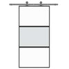 Vidaxl schuifdeur 102,5x205 cm gehard glas en aluminium zwart