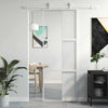 Vidaxl schuifdeur 76x205 cm gehard glas en aluminium wit