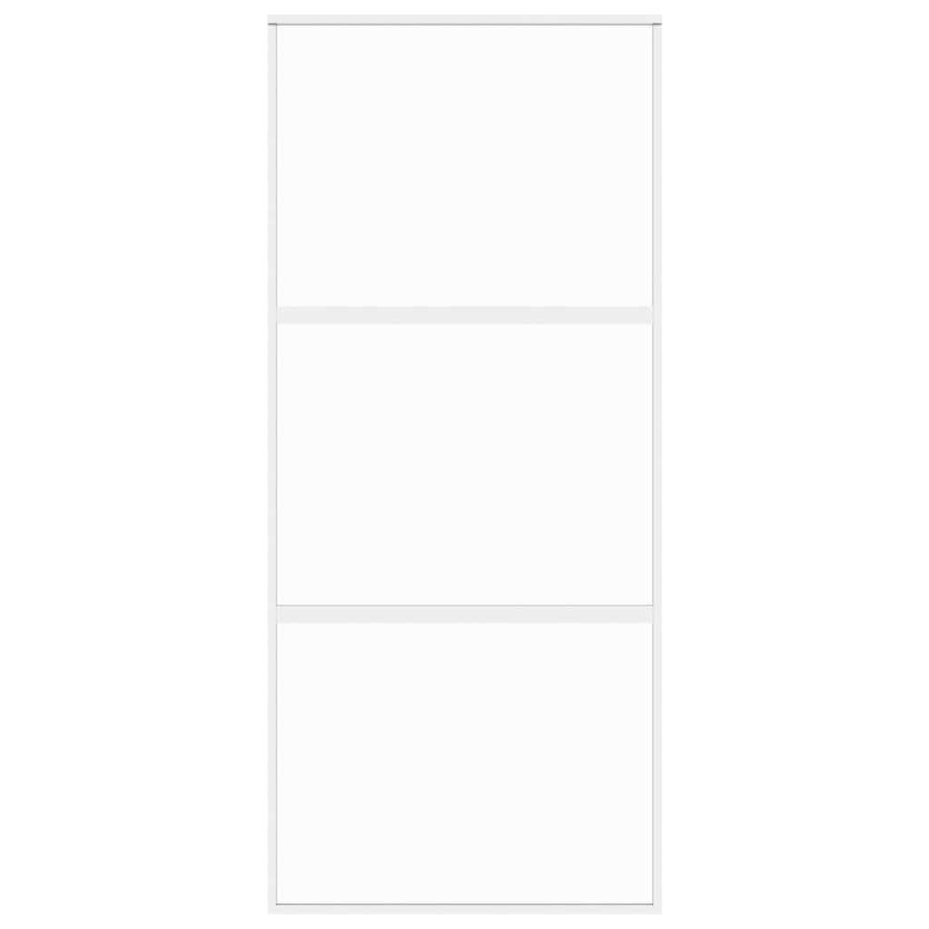 Vidaxl schuifdeur 90x205 cm gehard glas en aluminium wit