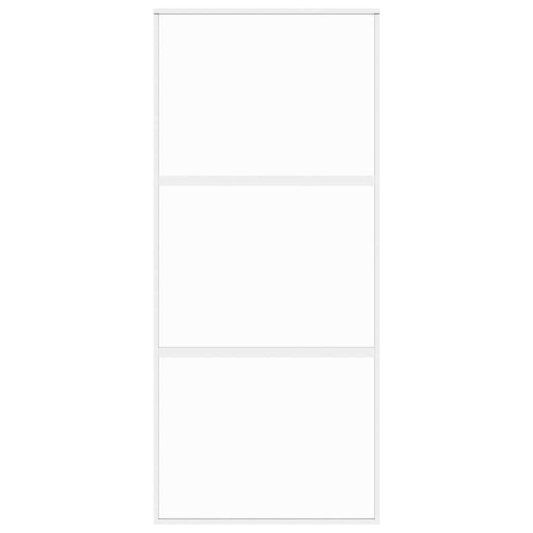 Vidaxl schuifdeur 90x205 cm gehard glas en aluminium wit