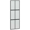Vidaxl schuifdeur 76x205 cm gehard glas en aluminium zwart