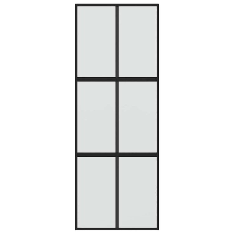 Vidaxl schuifdeur 76x205 cm gehard glas en aluminium zwart