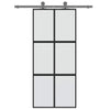 Vidaxl schuifdeur 90x205 cm gehard glas en aluminium zwart