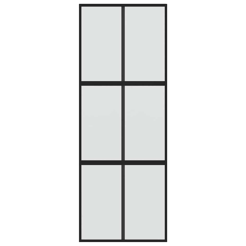 Vidaxl schuifdeur 90x205 cm gehard glas en aluminium zwart