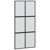 Vidaxl schuifdeur 102,5x205 cm gehard glas en aluminium zwart - afbeelding 2