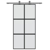 Vidaxl schuifdeur 102,5x205 cm gehard glas en aluminium zwart