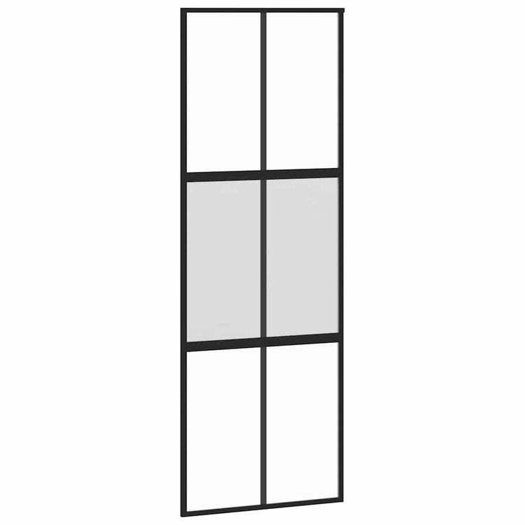 Vidaxl schuifdeur 76x205 cm gehard glas en aluminium zwart
