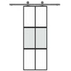 Vidaxl schuifdeur 76x205 cm gehard glas en aluminium zwart