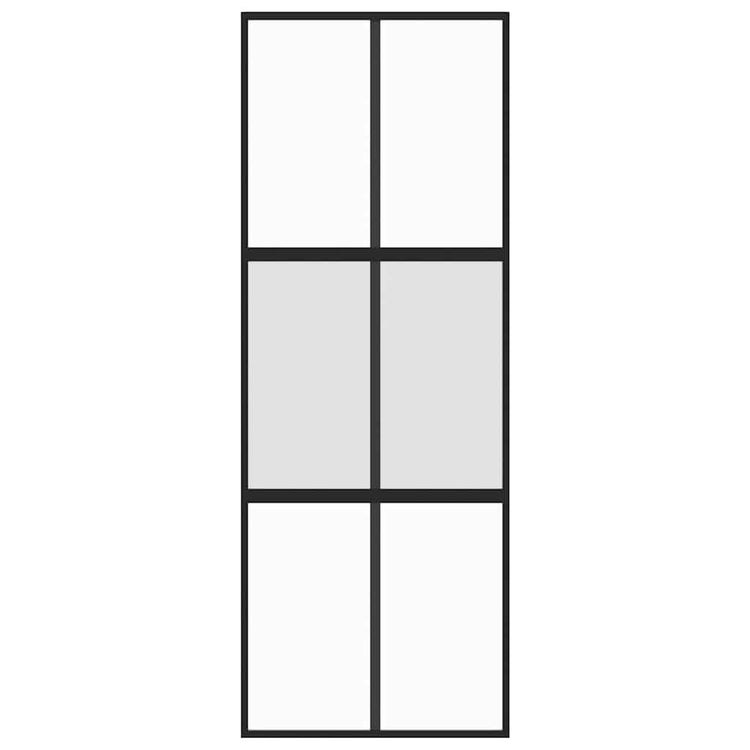 Vidaxl schuifdeur 76x205 cm gehard glas en aluminium zwart