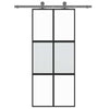 Vidaxl schuifdeur 90x205 cm gehard glas en aluminium zwart