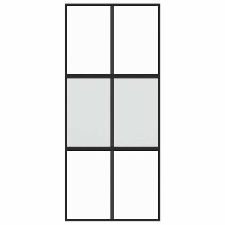 Vidaxl schuifdeur 90x205 cm gehard glas en aluminium zwart
