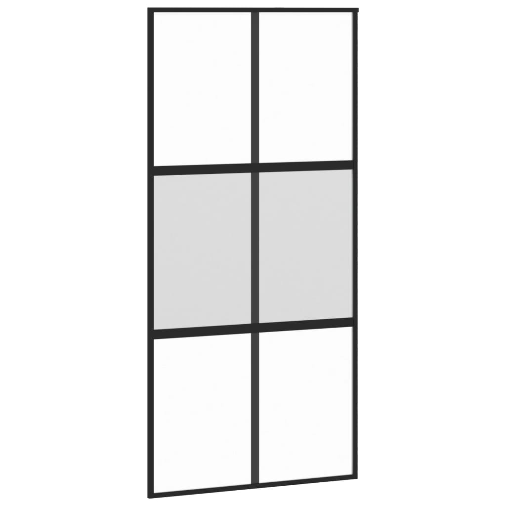 Vidaxl schuifdeur 102,5x205 cm gehard glas en aluminium zwart