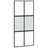 Vidaxl schuifdeur 102,5x205 cm gehard glas en aluminium zwart - afbeelding 2