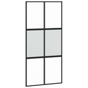 Vidaxl schuifdeur 102,5x205 cm gehard glas en aluminium zwart - afbeelding 2