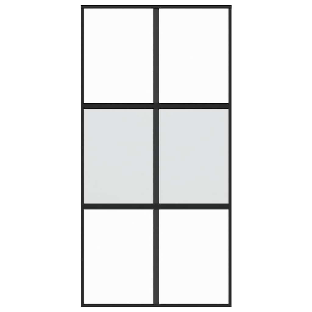 Vidaxl schuifdeur 102,5x205 cm gehard glas en aluminium zwart