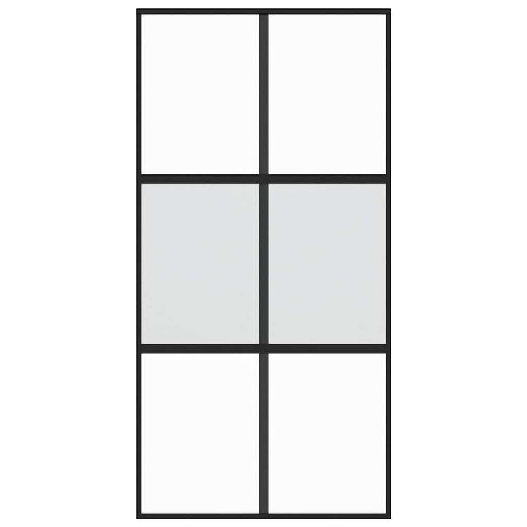 Vidaxl schuifdeur 102,5x205 cm gehard glas en aluminium zwart