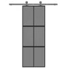 Vidaxl schuifdeur 76x205 cm gehard glas en aluminium zwart