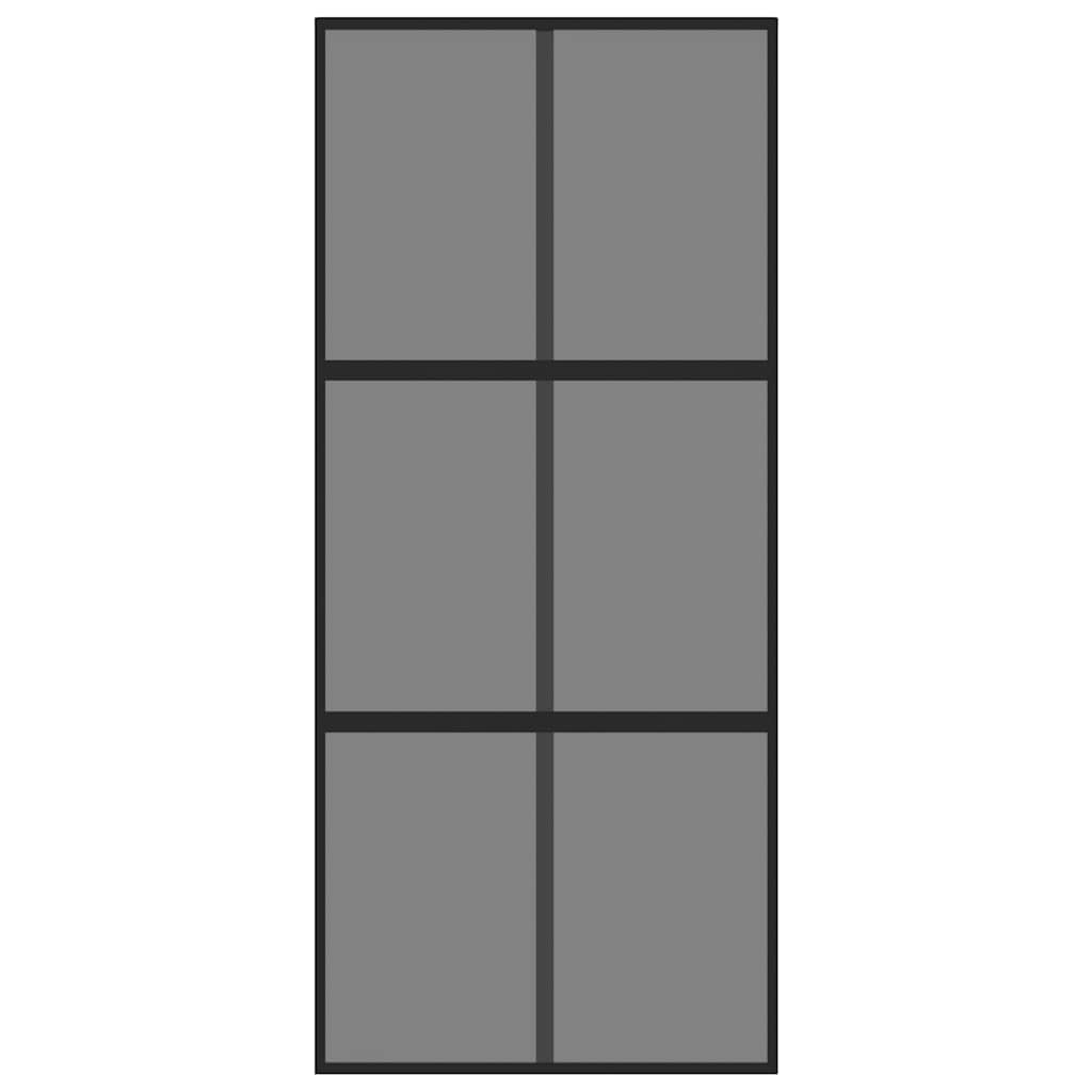 Vidaxl schuifdeur 90x205 cm gehard glas en aluminium zwart