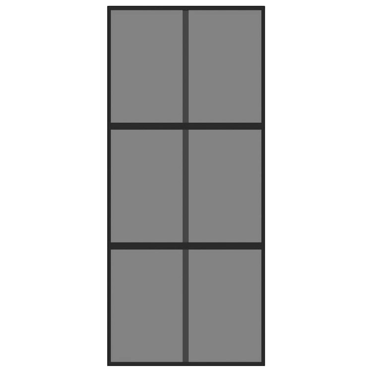 Vidaxl schuifdeur 90x205 cm gehard glas en aluminium zwart