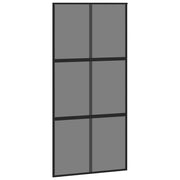 Vidaxl schuifdeur 102,5x205 cm gehard glas en aluminium zwart - afbeelding 2