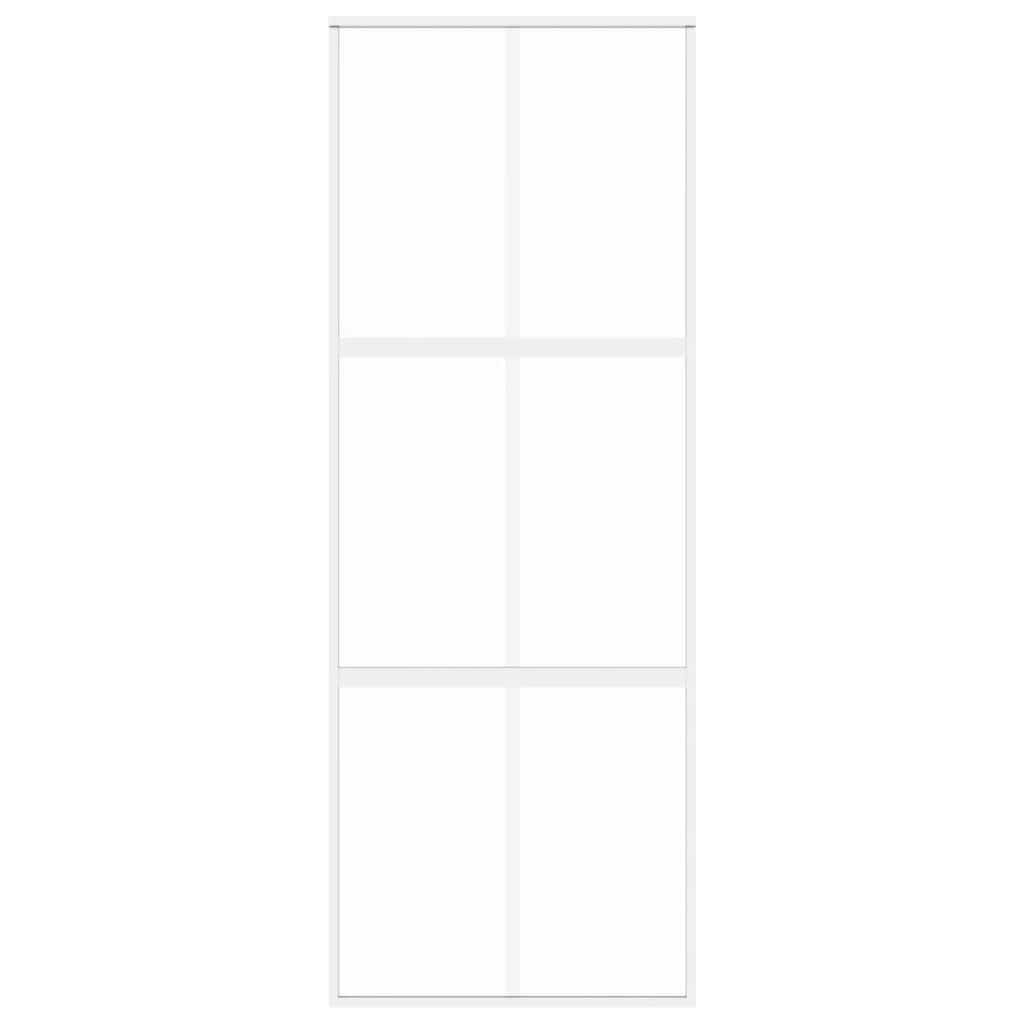 Vidaxl schuifdeur 76x205 cm gehard glas en aluminium wit