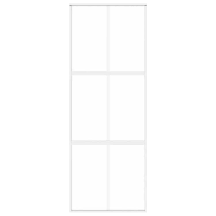 Vidaxl schuifdeur 76x205 cm gehard glas en aluminium wit