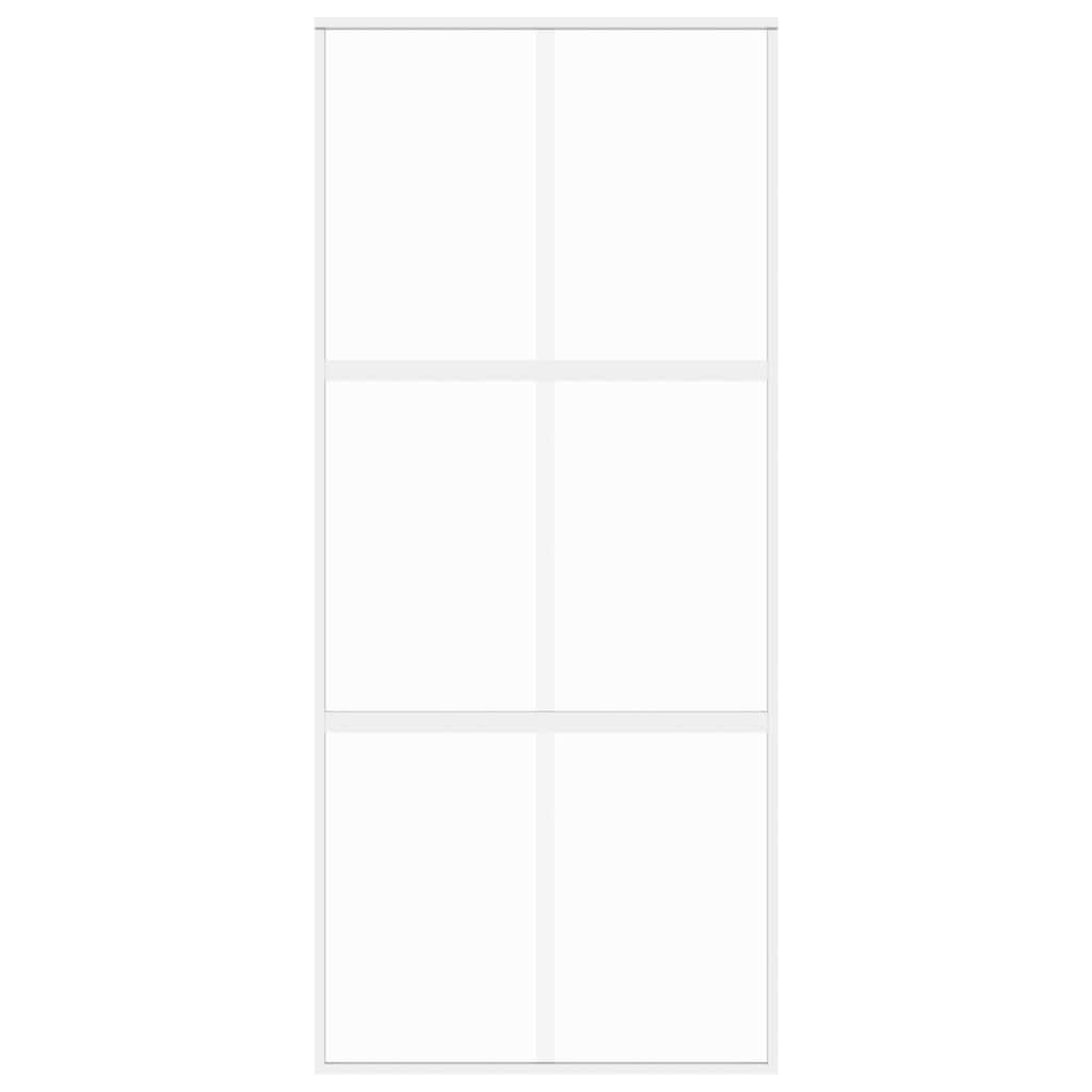 Vidaxl schuifdeur 90x205 cm gehard glas en aluminium wit