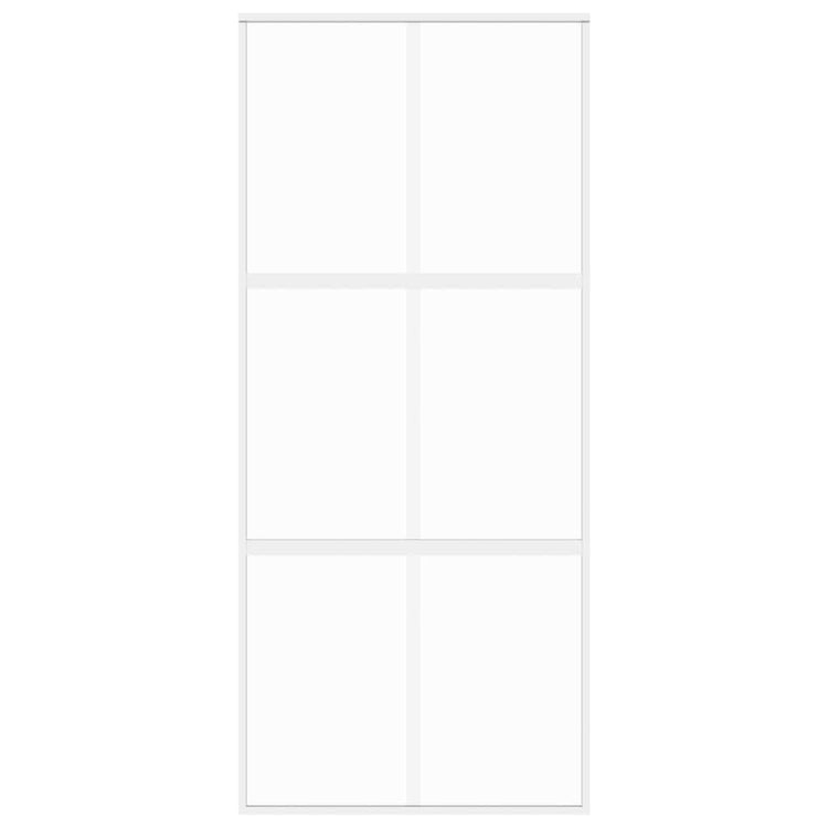 Vidaxl schuifdeur 90x205 cm gehard glas en aluminium wit