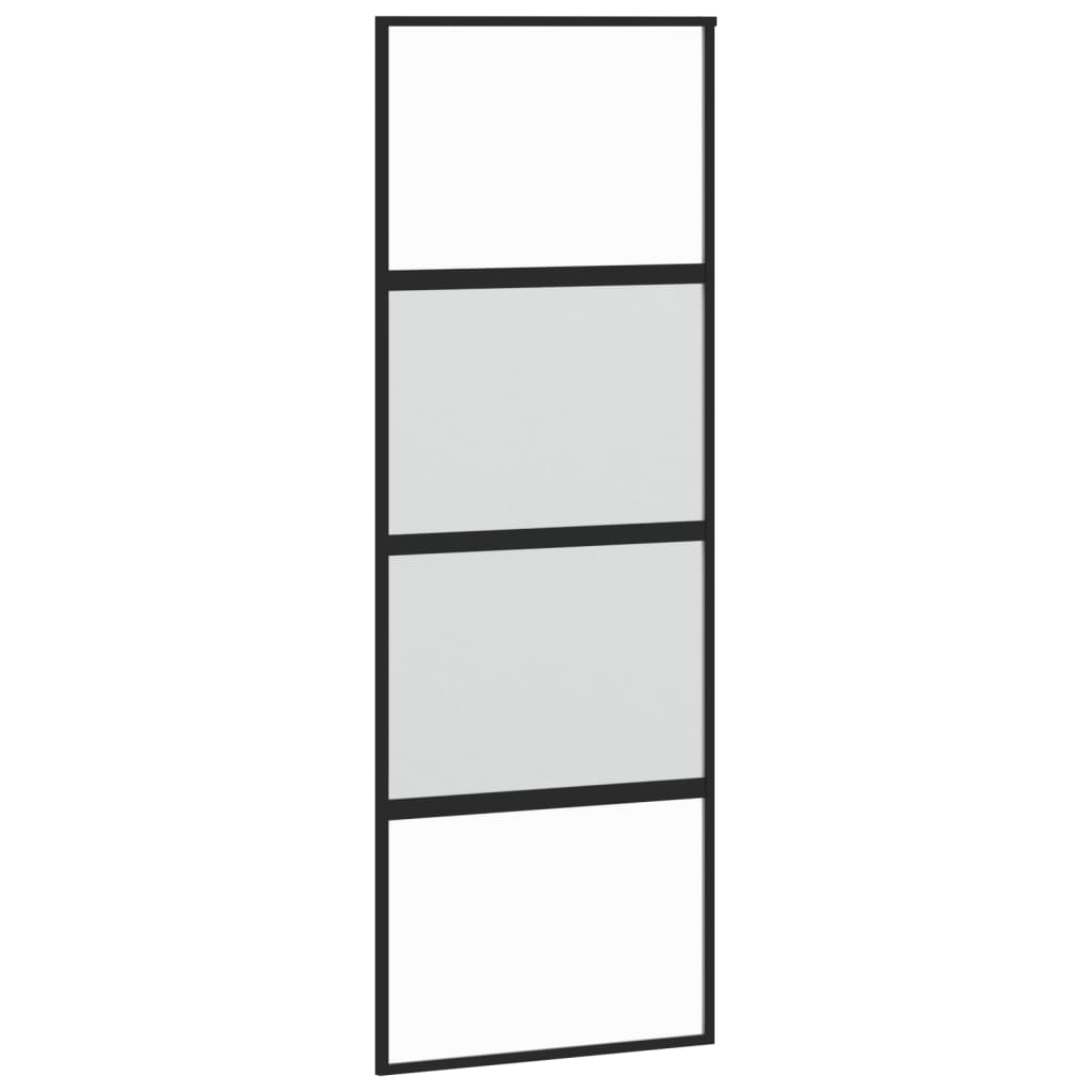 Vidaxl schuifdeur 76x205 cm gehard glas en aluminium zwart