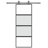 Vidaxl schuifdeur 76x205 cm gehard glas en aluminium zwart