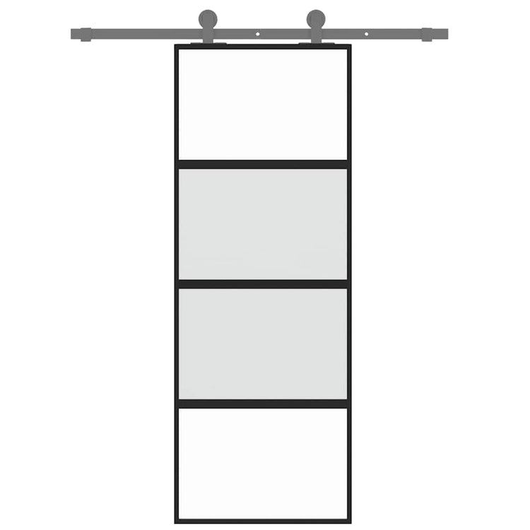 Vidaxl schuifdeur 76x205 cm gehard glas en aluminium zwart