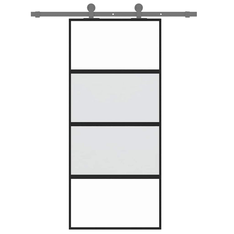 Vidaxl schuifdeur 90x205 cm gehard glas en aluminium zwart