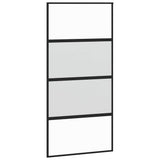 Vidaxl schuifdeur 102,5x205 cm gehard glas en aluminium zwart - afbeelding 2