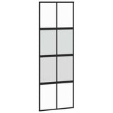 Vidaxl schuifdeur 76x205 cm gehard glas en aluminium zwart - afbeelding 2