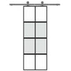 Vidaxl schuifdeur 76x205 cm gehard glas en aluminium zwart
