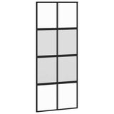 Vidaxl schuifdeur 90x205 cm gehard glas en aluminium zwart - afbeelding 2