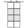 Vidaxl schuifdeur 102,5x205 cm gehard glas en aluminium zwart