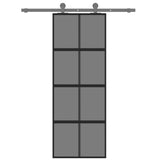 Vidaxl schuifdeur 76x205 cm gehard glas en aluminium zwart - afbeelding 3