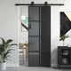 Vidaxl schuifdeur 76x205 cm gehard glas en aluminium zwart