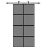 Vidaxl schuifdeur 102,5x205 cm gehard glas en aluminium zwart - afbeelding 3