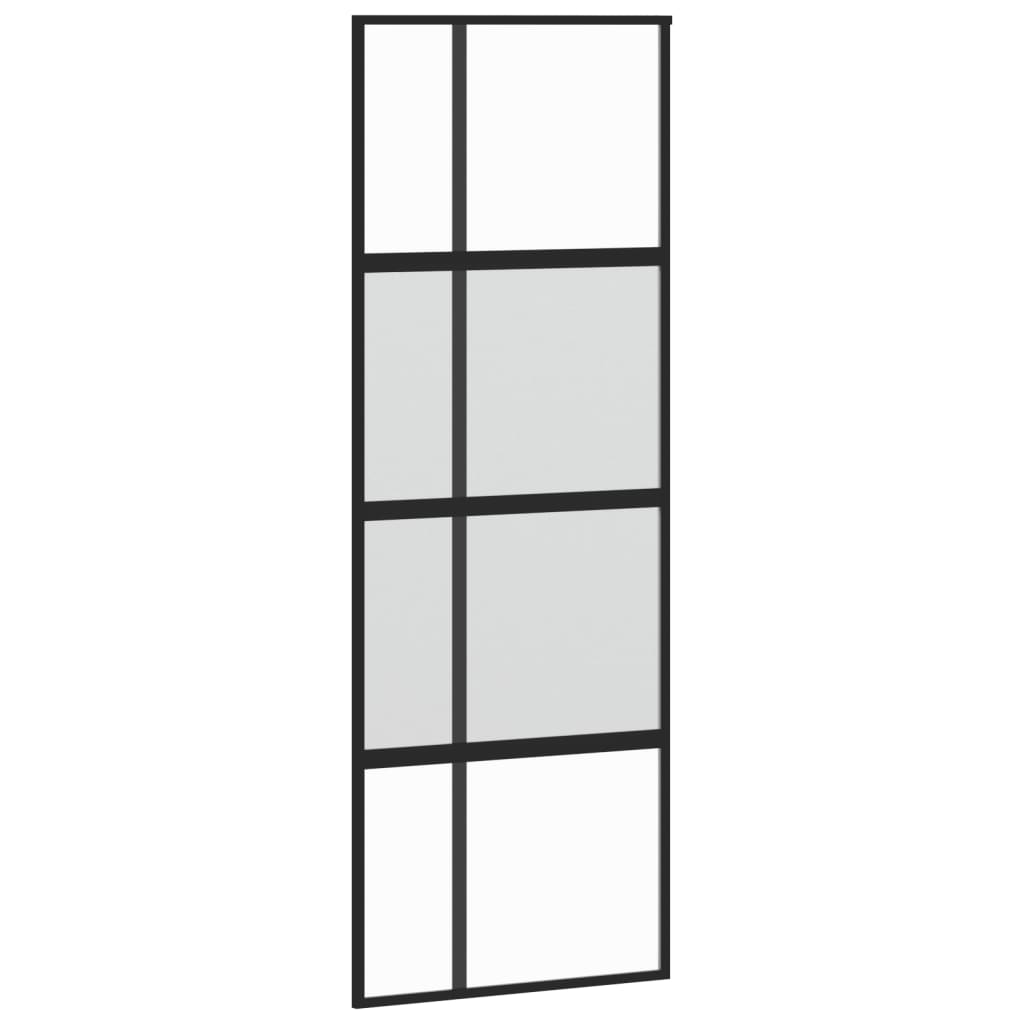 Vidaxl schuifdeur 76x205 cm gehard glas en aluminium zwart